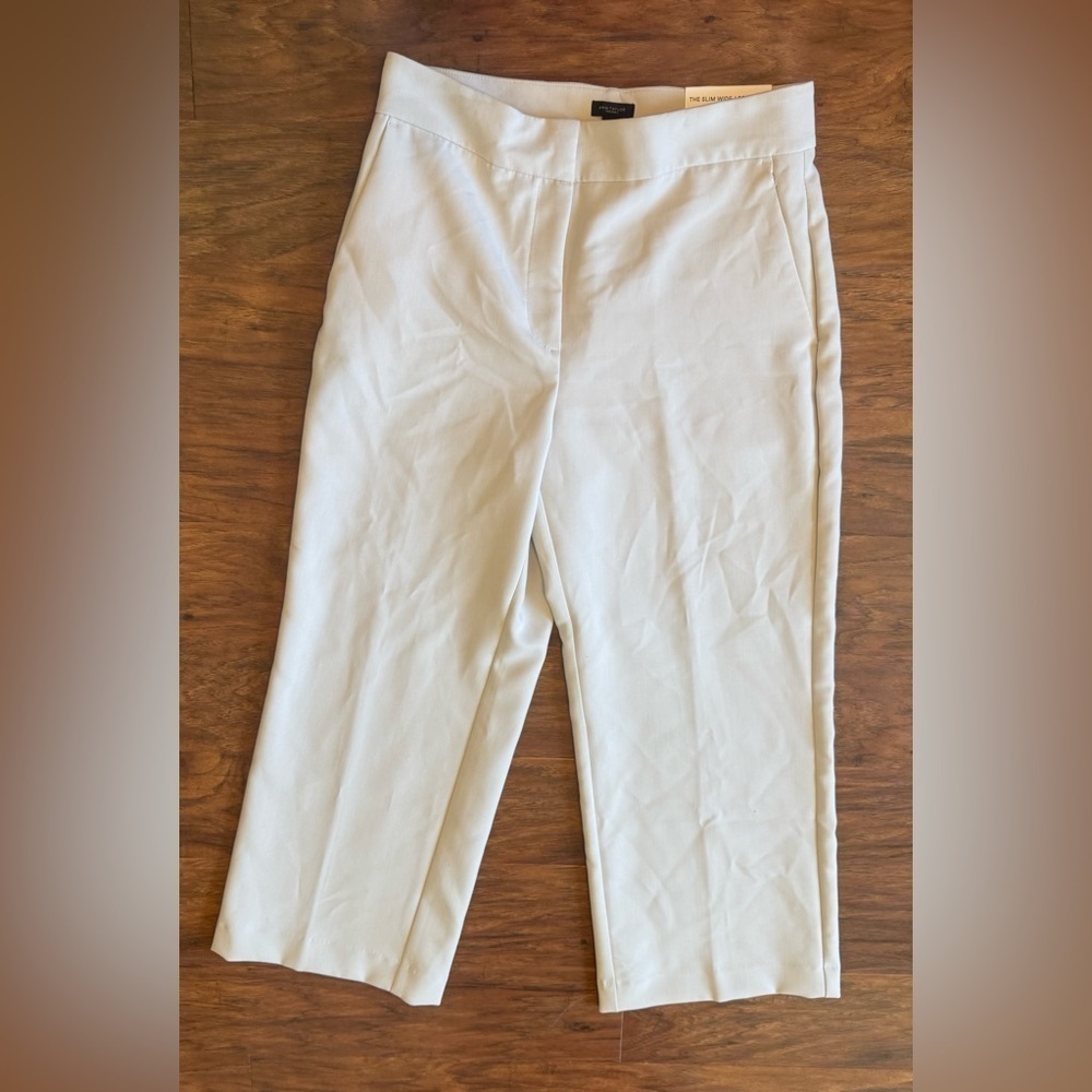 Ann Taylor Factory Slim Wide Leg Pant Ankle Cropped High Rise 2022 NWT Size 6